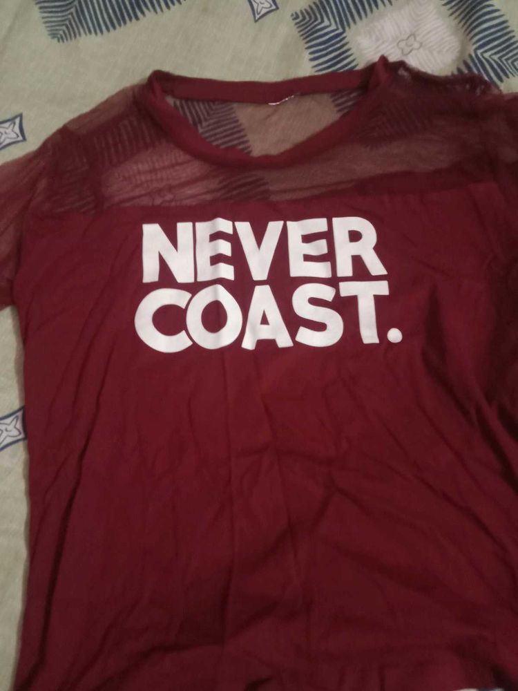 Maroon Never Coast Tee