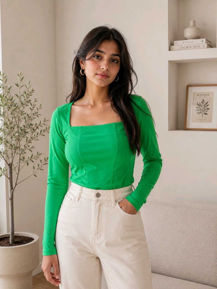 Bright Green Long Sleeve Bodysuit