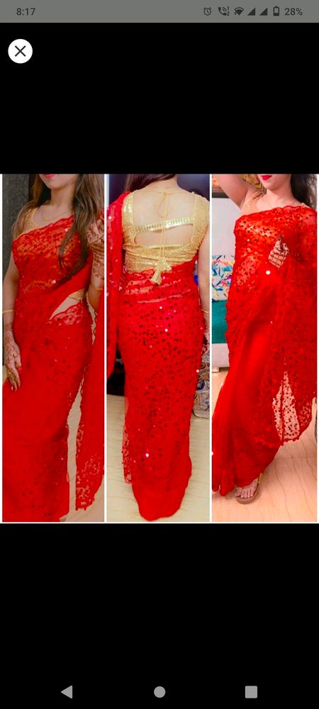 Stunning Red Sequin Saree