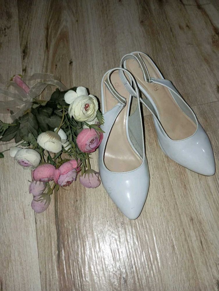 Elegant White Slingback Heels