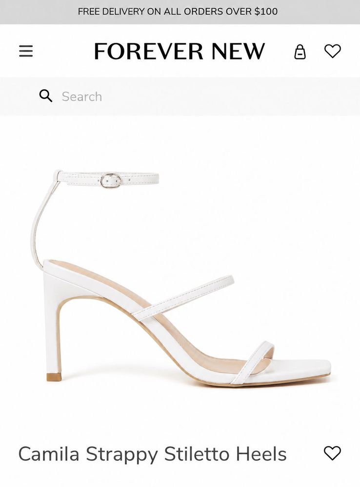 Forever New White Strappy Stilettos