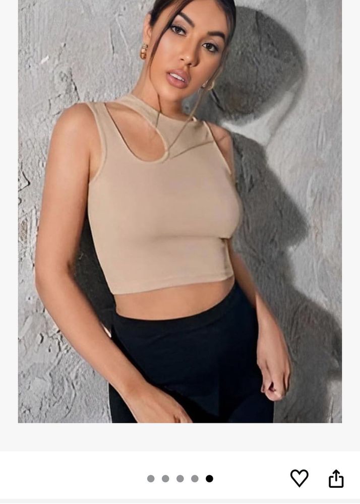 Coral Cut-Out Tank Top