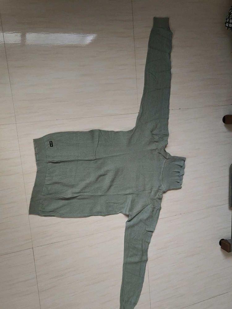 Green Turtleneck Sweater