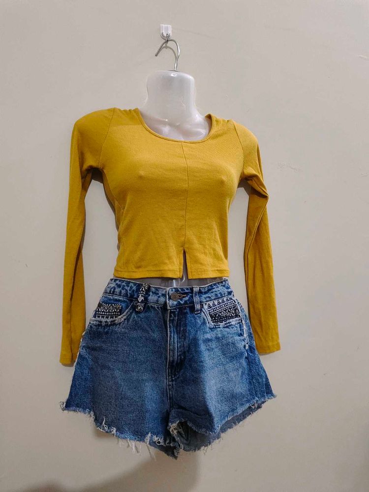 Stretchable Round Neck  Full Sleeve Tops
