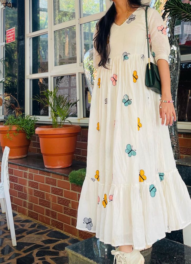 Cute Butterfly Print Maxi Dress