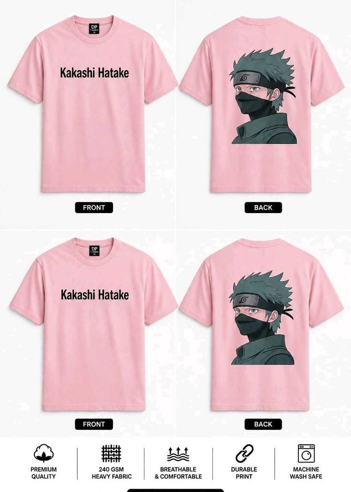 Kakashi Hatake Pink Graphic Tee (SIZE M)