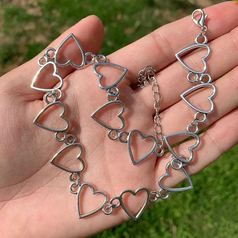Chic Heart Link Chain Necklace