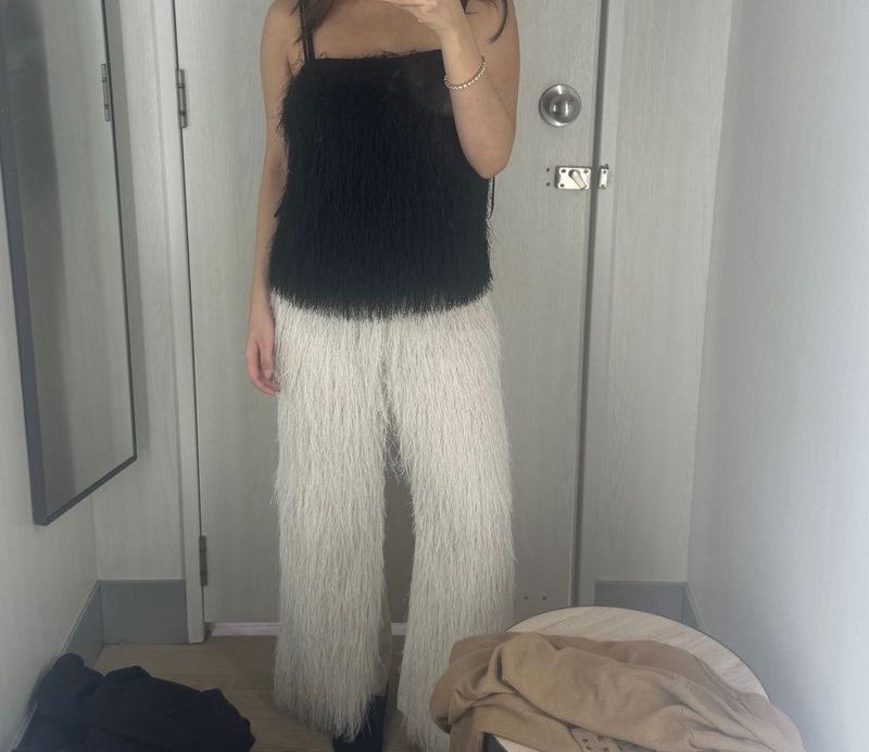 OFF WHITE FRINGE PANTS NEVER WORN FROM H&amp;M