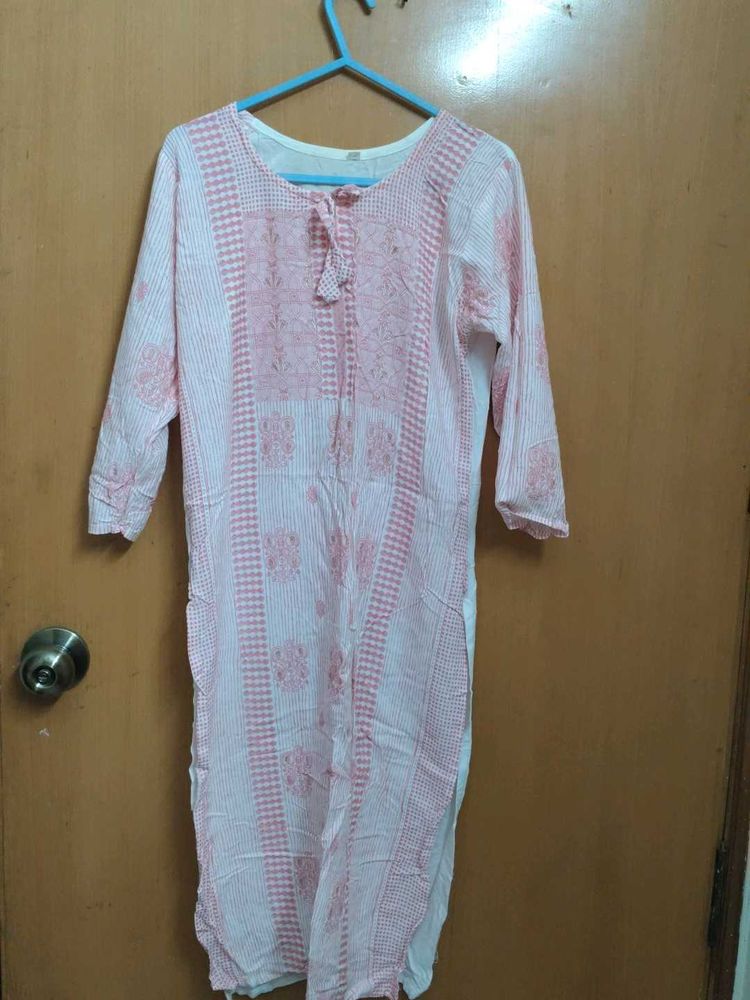 Pink &amp; White Print Tunic Dress