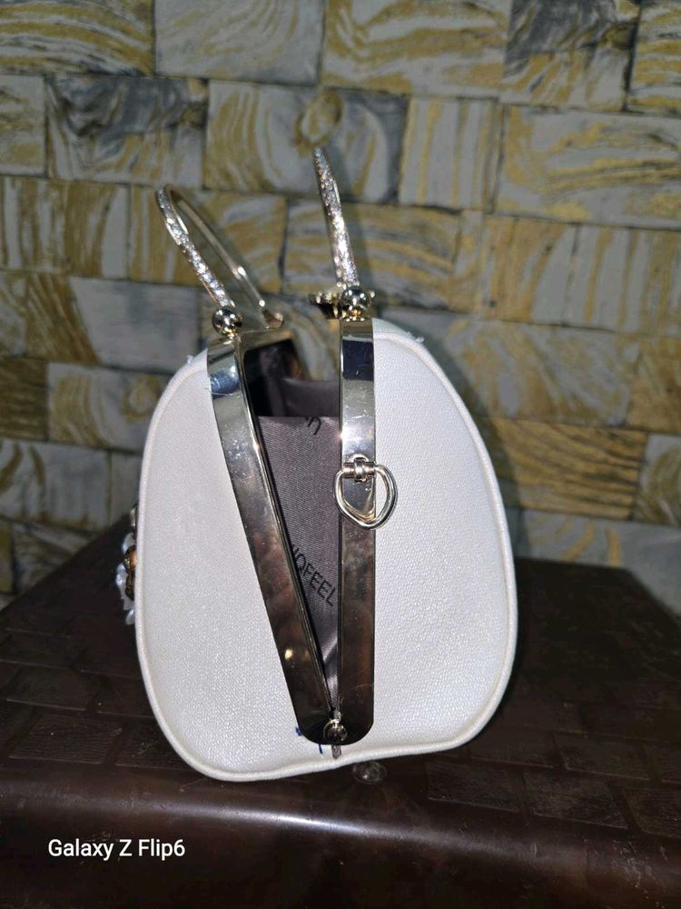 Elegant White Clutch with Embellishments