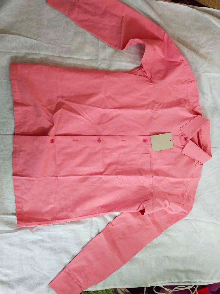 Coral Pink Collared Shirt
