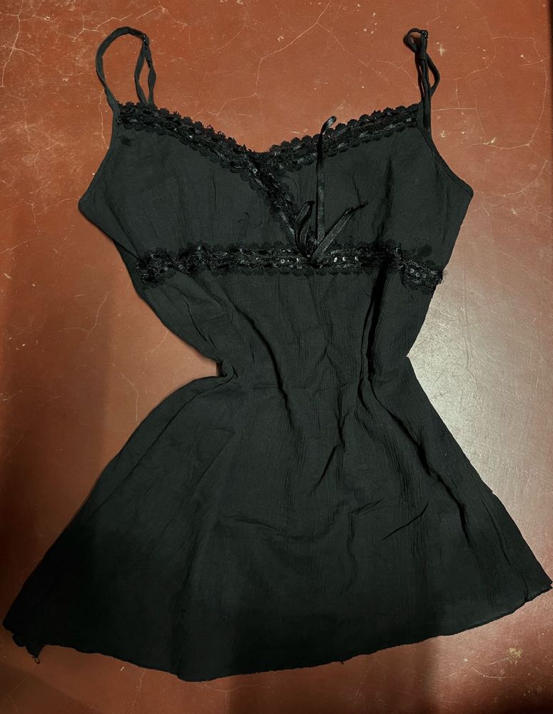 Black lace camisole top