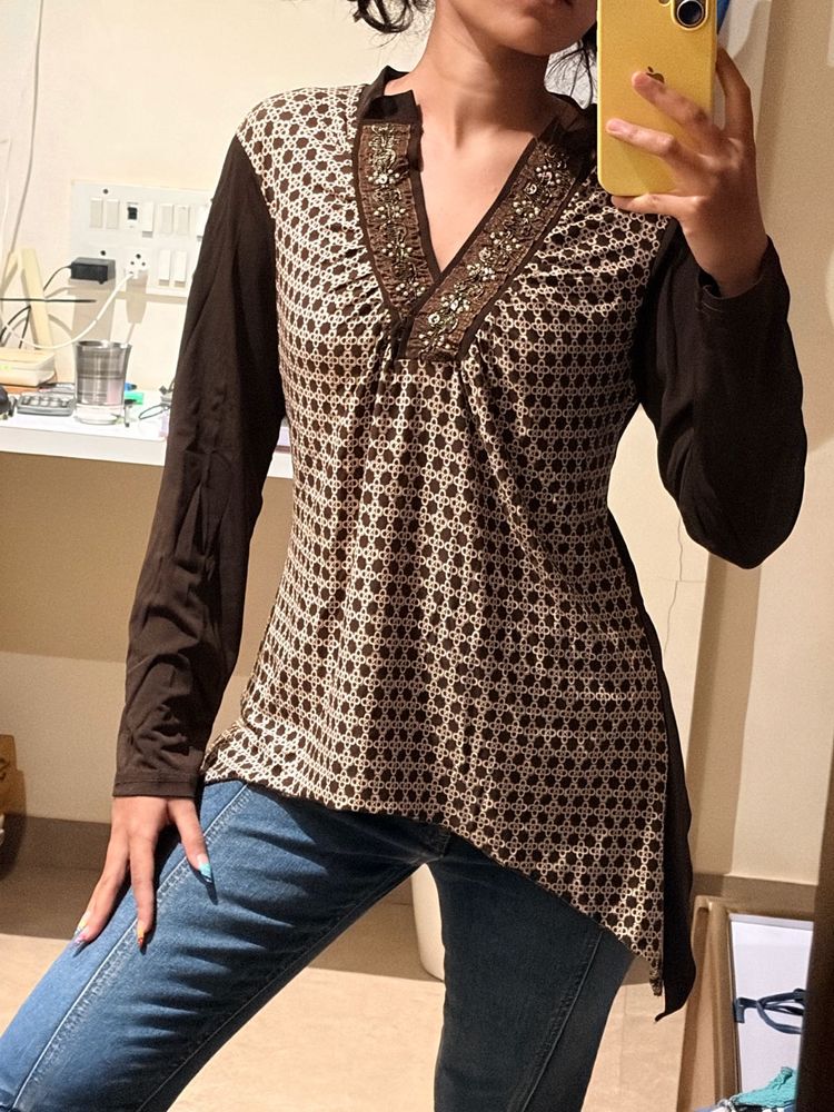 y2k brown top