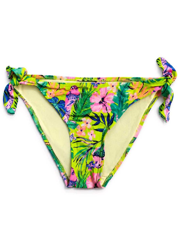 Vibrant Tropical Print Bikini Bottoms
