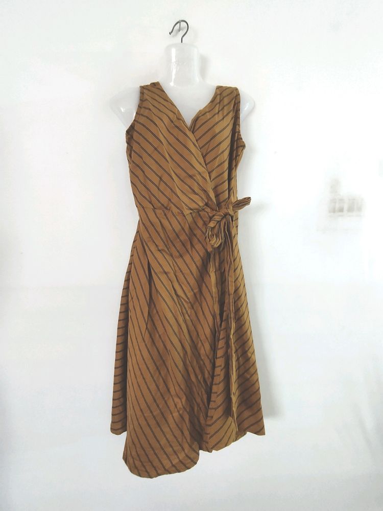Dark Mustard Striped Dress (Women's)