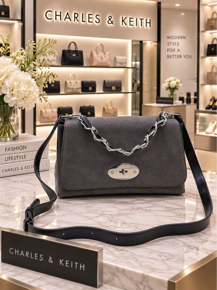 Charles &amp; Keith Grey Shoulder Bag