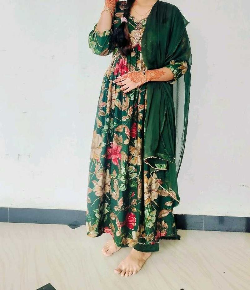Beautiful Floral Print Kurta  with Dupatta