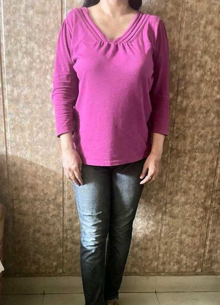 Purple V-Neck Top