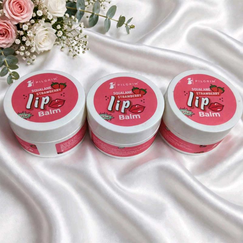 Pack of 3 Pilgrim Lip Balm - Squalane Strawberry