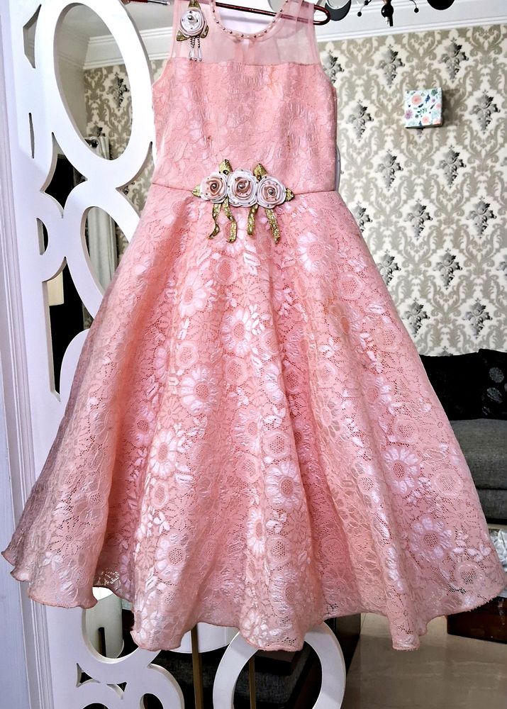 Beautiful Elegant Peach 🍑 Colour Fairy Gown For 👧 Stylish Girls