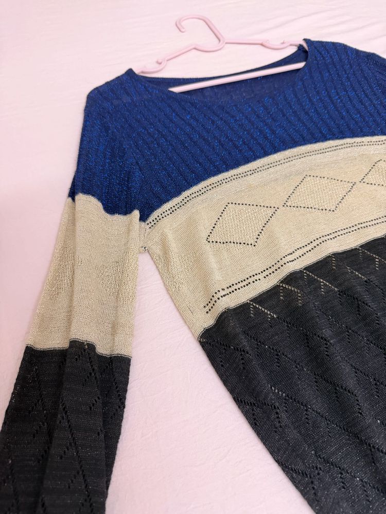 Chic Striped Knit Sweater Top