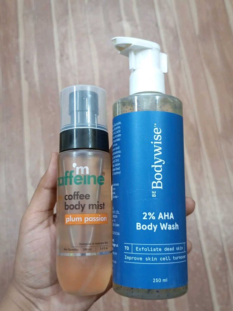 Be bodywise bodywash and m caffeine mist