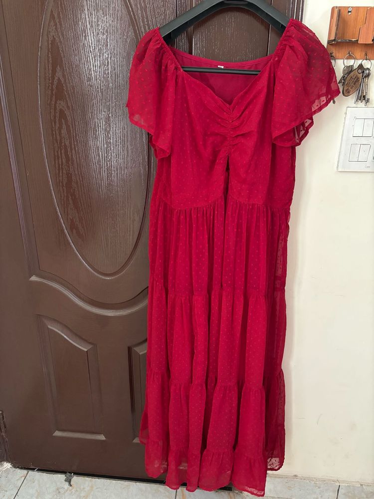 likenew good flare Maxi Dress free belt