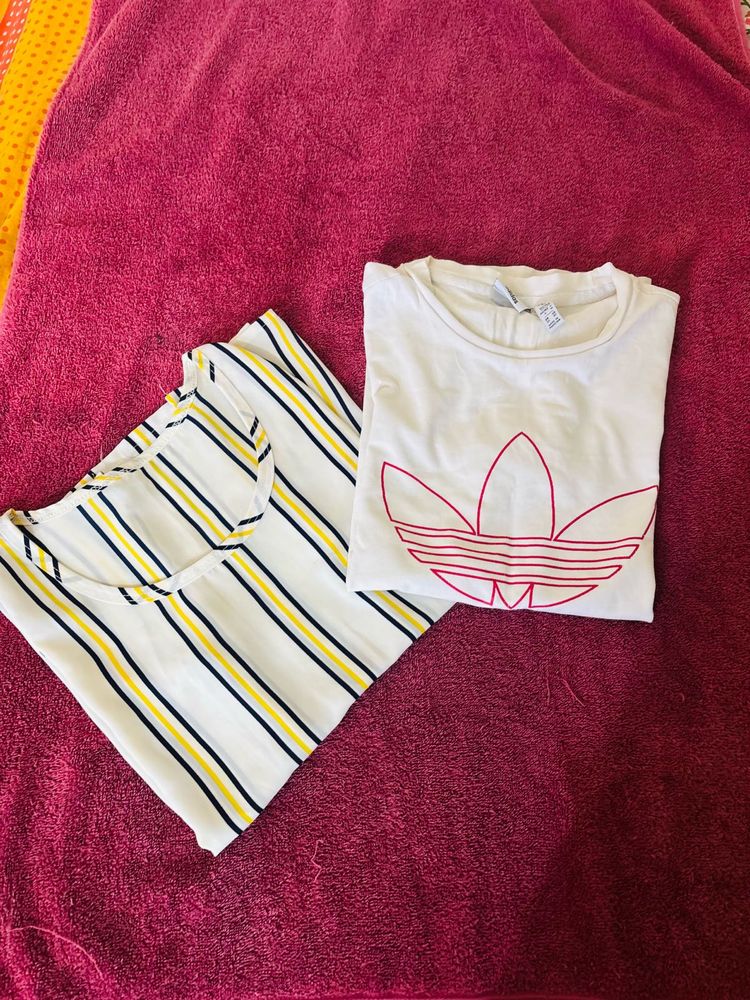 Adidas T-Shirt &amp; Striped Tee Bundle