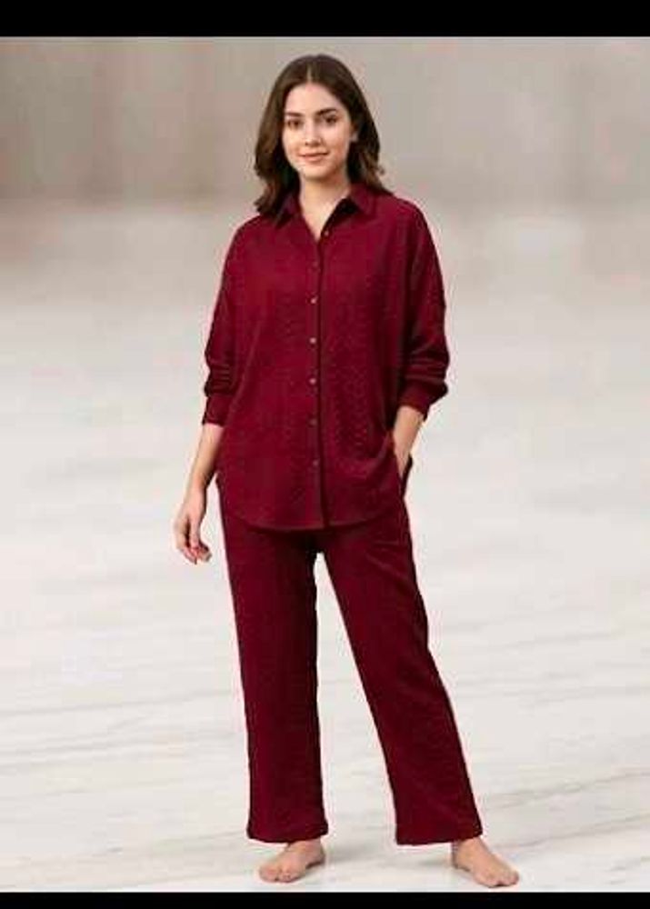 Maroon Textured cord set