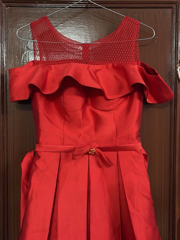 Red Off-Shoulder Party Dress
