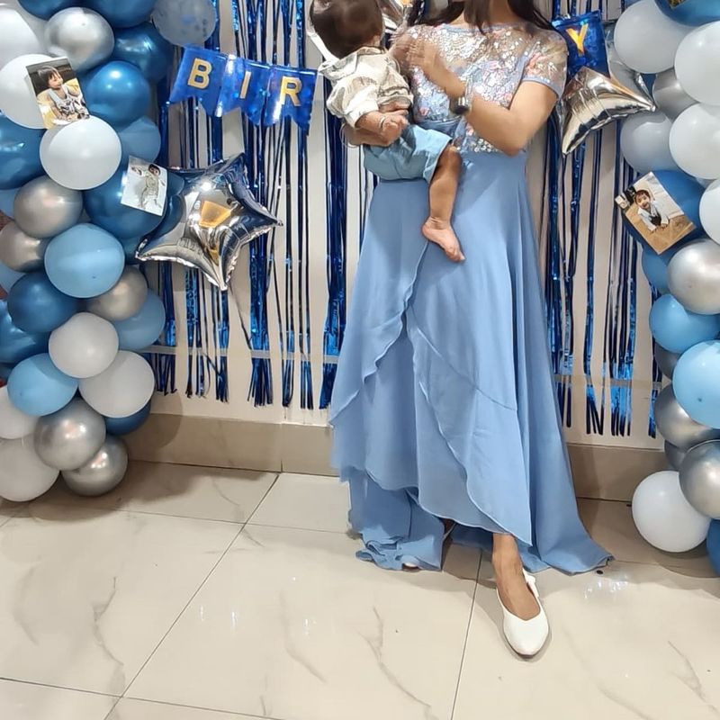 Elegant Blue Ethnic Gown