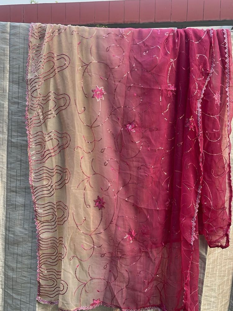 Embroidered Ombre Dupatta