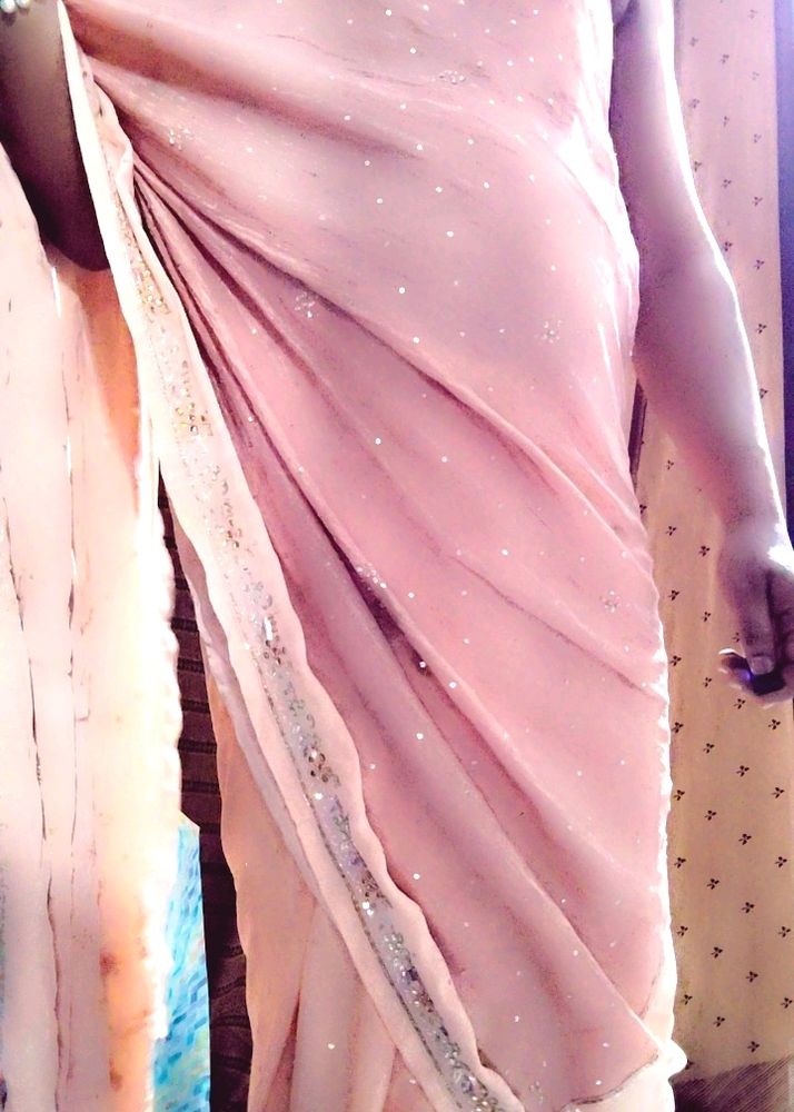 Soft Satin Saree Fully Work