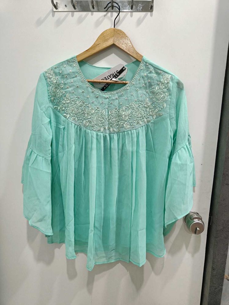 *New*Embellished Teal Top
