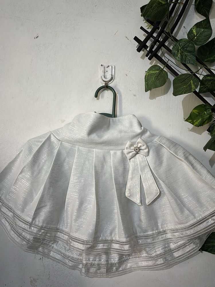 Sparkling White Pleated Skirt
