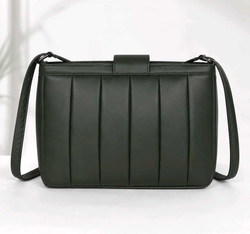 Quilted Crossbody Bag - Dark Green