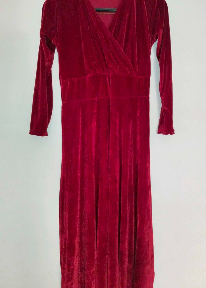 Elegant Velvet Wrap Dress