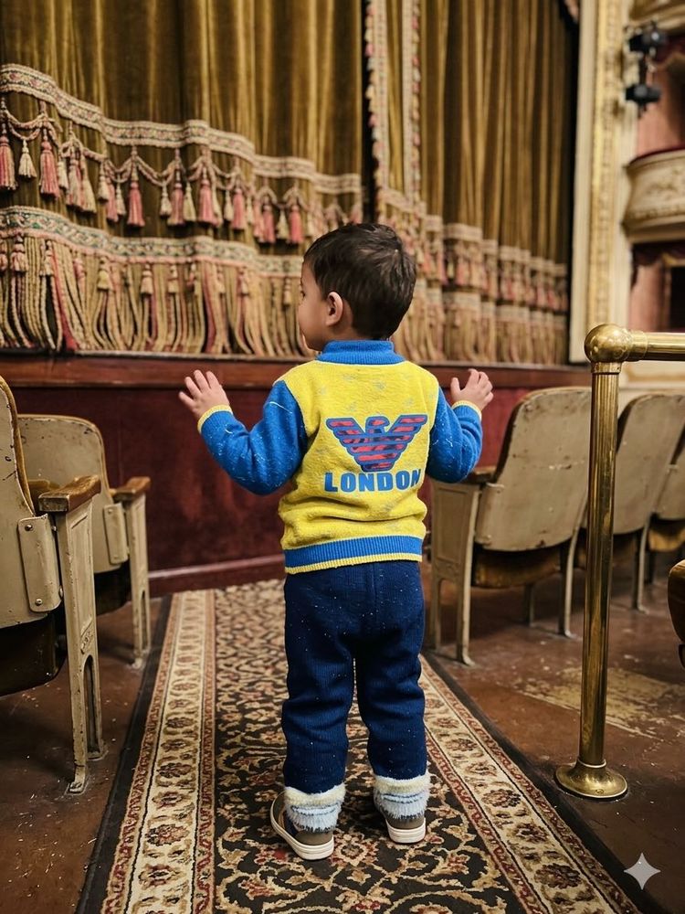 Kids Blue &amp; Yellow "London" Sweater