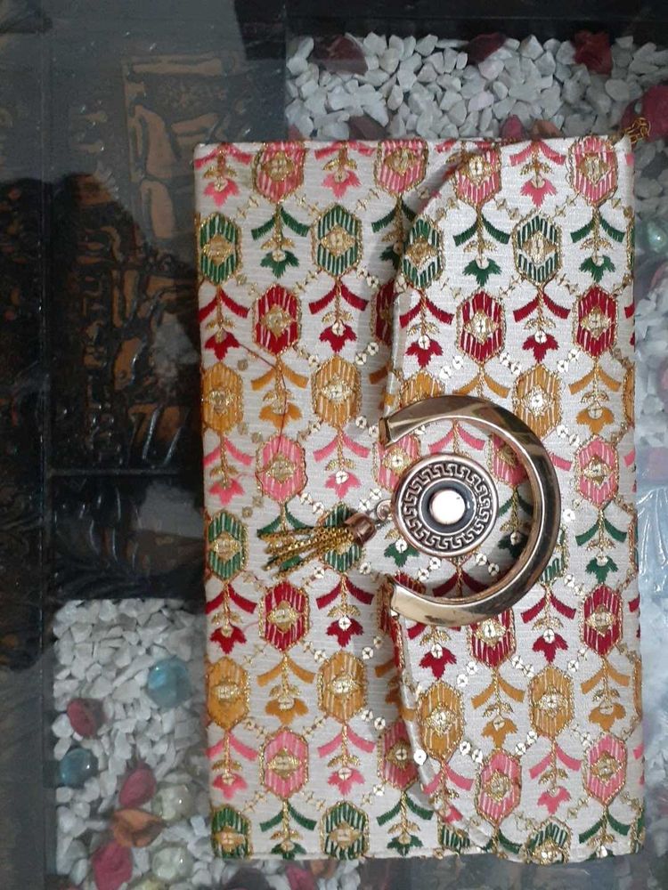 Embroidered Clutch Bag