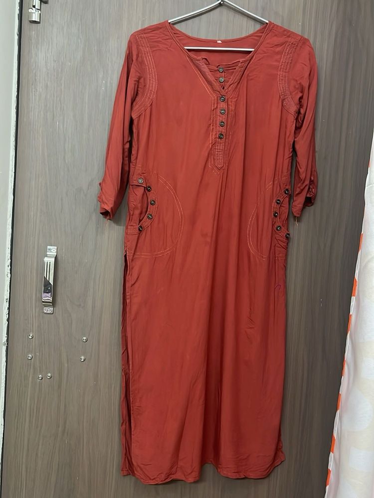 Red Cotton Kurta for small &amp; medium