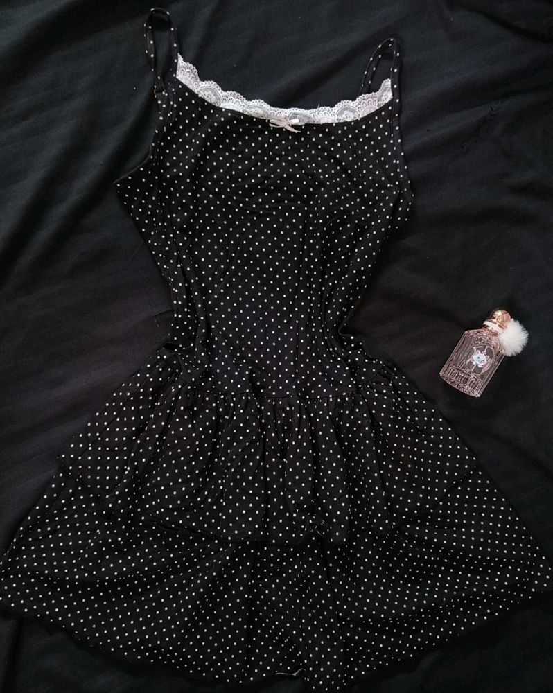 ᝰ.ᐟ Polka Dot Layered MiniDress