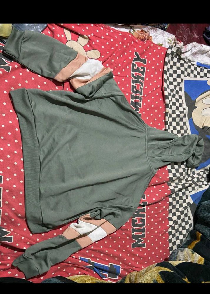 Green Colorblock Hoodie