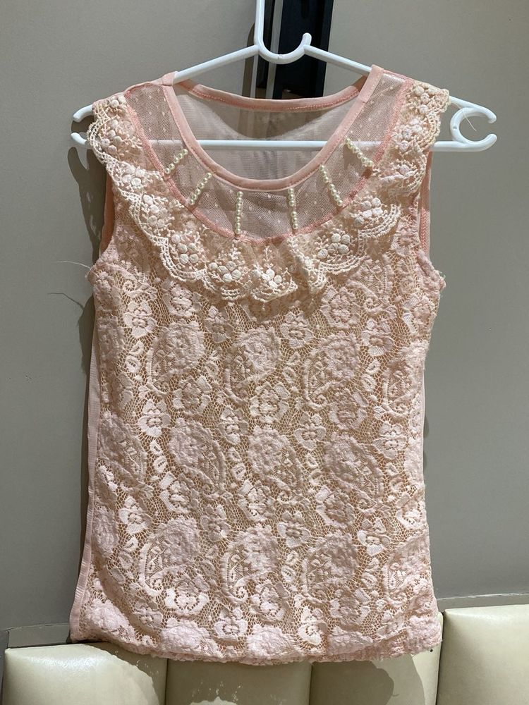 Elegant Pink Lace Top