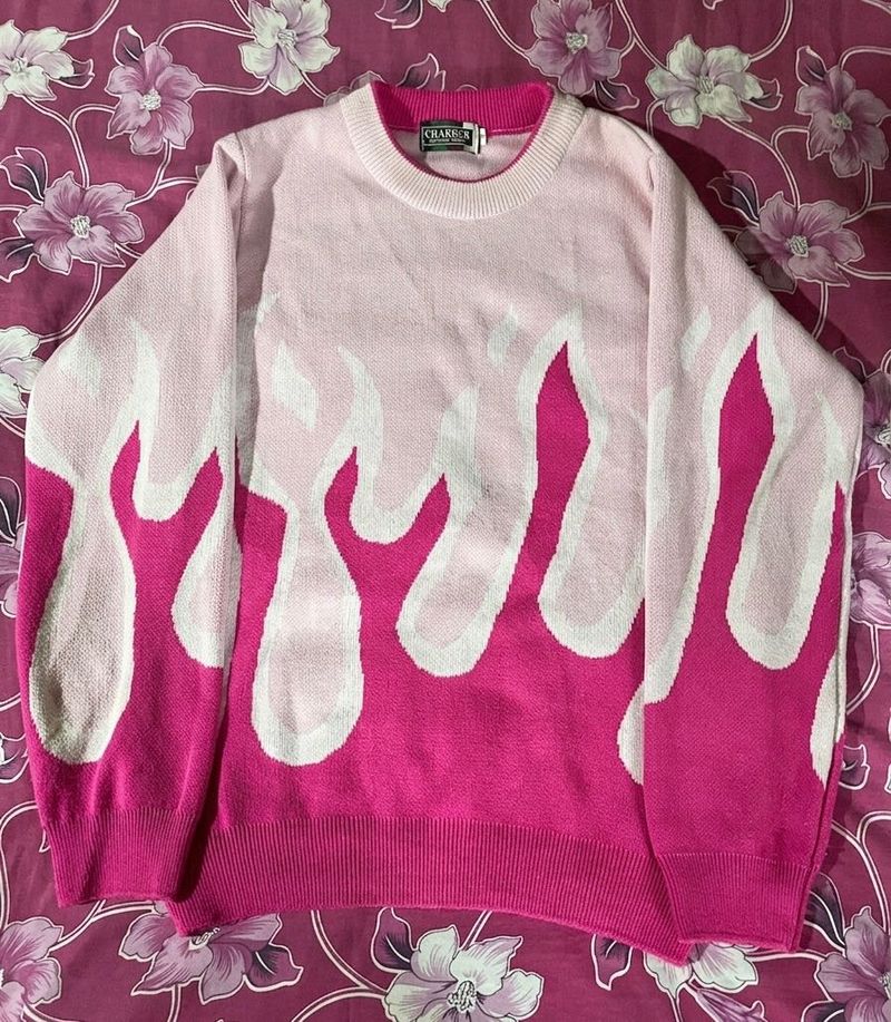 Pink Flame Knit Sweater