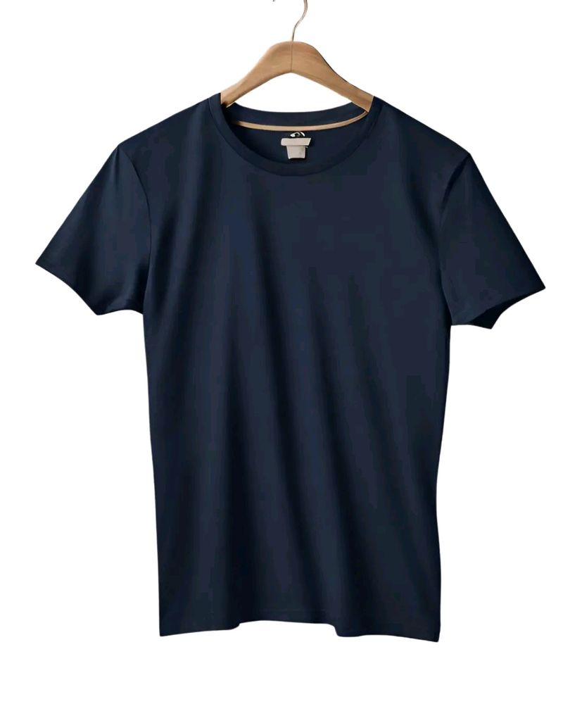 💥New Men's Premium Solid Cotton Navy Blue T-shirt