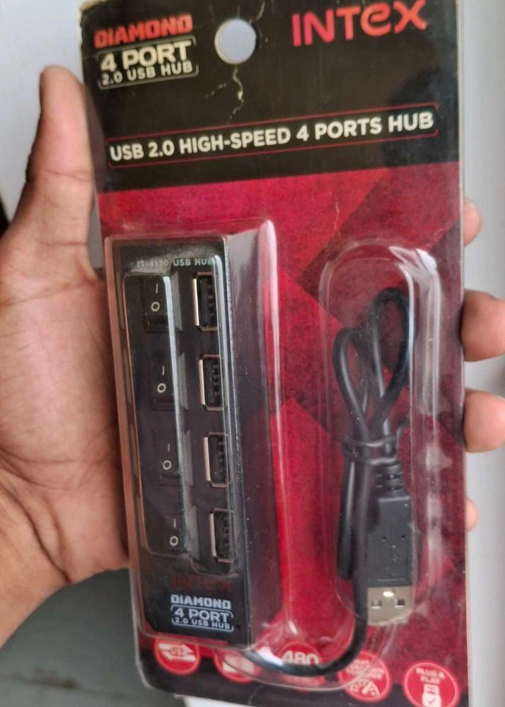 Intex Diamond 4 Port USB 2.0 High-Speed Hub | Bran
