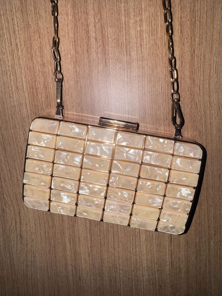 Unused  Vintage Mother-of-Pearl Clutch