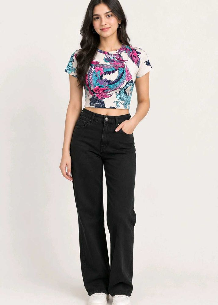 Dragon Print Crop Top
