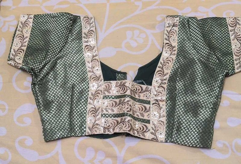 Green Embroidered Blouse for Sarees