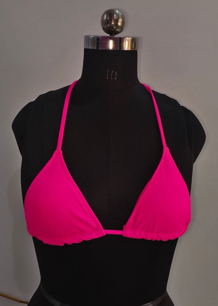Hot Pink Triangle Bikini Top